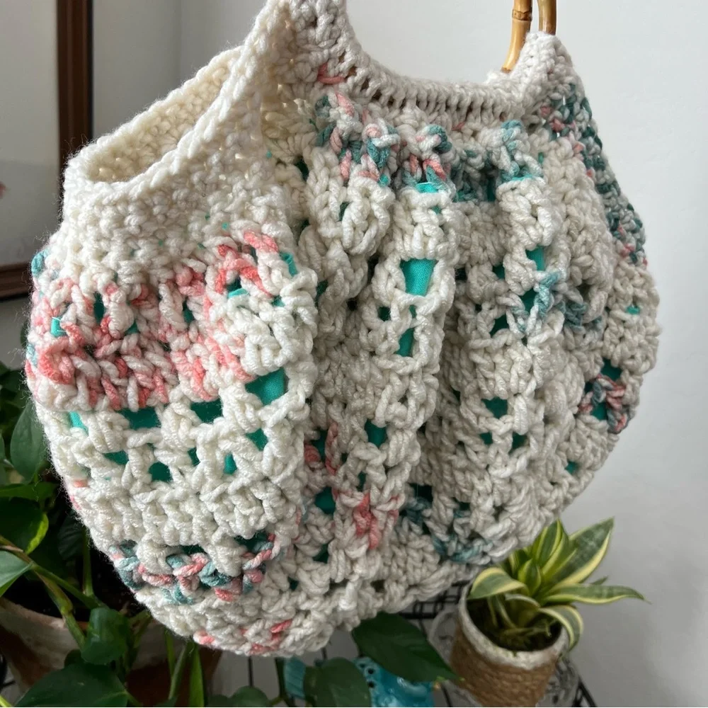 Handmade Crochet Hobo Handbag